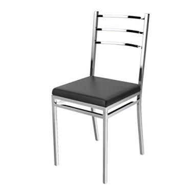 Imagem de Cadeira Cozinha Cromada Quadrada Berlim Flape