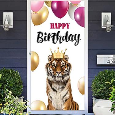 Imagem de Tiger King Banner Backdrop Background Photo Booth Props Realistic Lifelike Tiger Animal Zoo Theme Decor for Safari Wild One 1st Birthday Party Baby Shower Favors Supplies Decorations