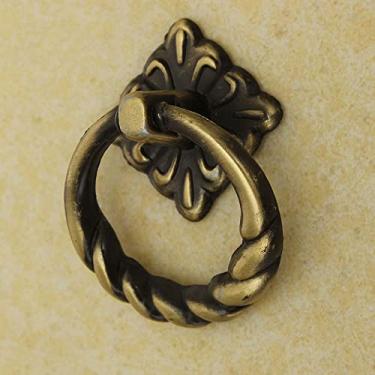 Imagem de Maçanetas de armário vintage com um único orifício gaveta cômoda porta caixote do armário anel de queda puxa a alça, 5