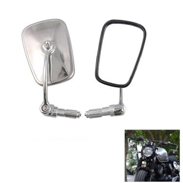 Imagem de Espelho de barra de extremidade de motocicleta de 22 mm Espelho retrovisor universal para motocicleta (espelho prateado)