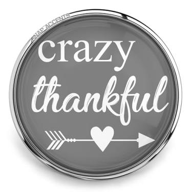 Imagem de Escolha uma cor | Joias de encaixe de ação de graças Crazy Thankful 18 mm Family Faith Botão com pingente de feriado serve para pulseiras, colares e chaveiros personalizáveis femininos, 18MM (Standard
