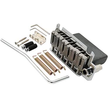 Imagem de Musiclily Pro 54mm 2 Pivôs Ponte Tremolo estilo ST com Carrinhos em Aço Inoxidável Bloco Aço para Guitarra Japão Import ST, Cromada