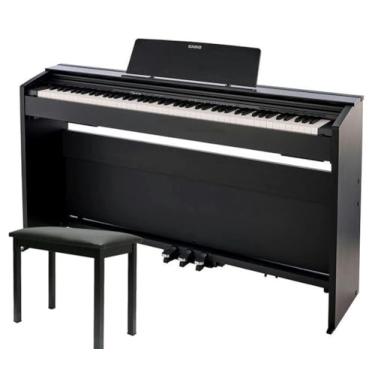 Imagem de Casio - Conheça o piano digital Casio PX-870 Privia Preto | Teclacenter (Casio PX870 Completo Banqueta Saty)
