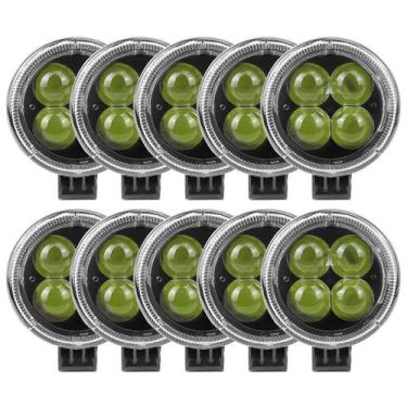 Imagem de 10 Farol de Milha Led 12w Redondo 4 Led Com Lupa Universal - BRIWAX