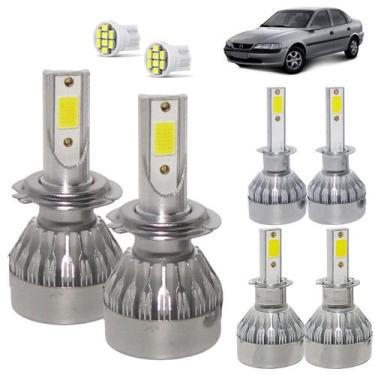 Imagem de Kit Super Led Vectra 1997 a 1999 Farol Baixo H7 + Alto H1 + Milha H3 2