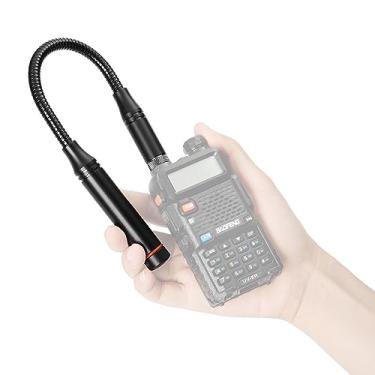 Imagem de Radioddity Antena de pescoço de ganso de banda dupla RA12 UHF/VHF, SMA-F 11,9 polegadas de alto ganho para Baofeng UV-5R Series UV-17R UV-9G GT-5R Radioddity GA-2S, GA-510, GC-5, GS-5B, GD-AT10G