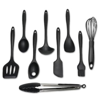 Imagem de Chef Craft Utensílios e utensílios de cozinha de silicone premium, conjunto de 9 peças, preto