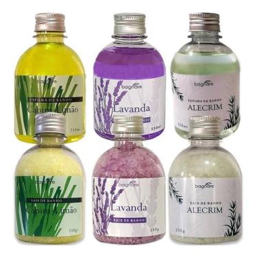 Imagem de Kit 3 Sais De Banho + 3 Espumas Hidromassagem Ofurô Spa - Bagnare Cosm