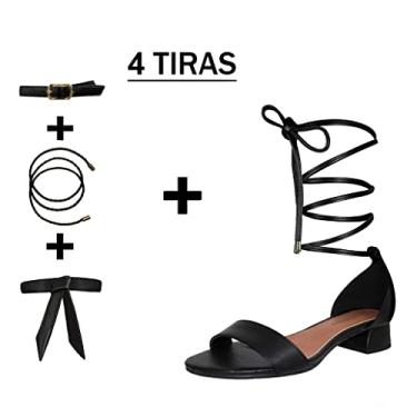 Imagem de Sandália Troca Tira Salto Baixo Grosso 3cm Luiza Sobreira Preta Mod. 2143-2