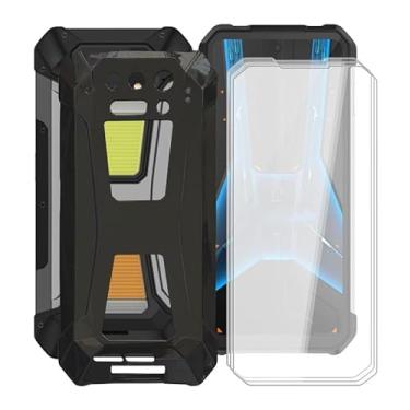 Imagem de HGJTFANY Capa de telefone para Unihertz 8849 Tank 2 Pro (6,7 polegadas) com [3 x películas protetoras de vidro temperado], capa ultrafina à prova de choque, capa preta de silicone macio para Unihertz