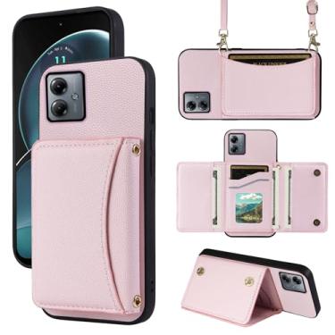 Imagem de Furill Capa de telefone para Motorola Moto G14 capa carteira com alça de ombro transversal e suporte de couro para cartão de crédito bolsa flip bolso fino suporte celular acessórios MotoG14 G 14