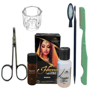 Imagem de Kit Rena Designer Sobrancelha Profissional Henna Chandra Matrial Tesou