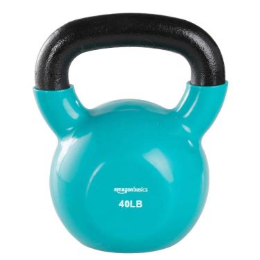 Imagem de Vinil Kettlebell Amazon Basics 18 kg azul claro