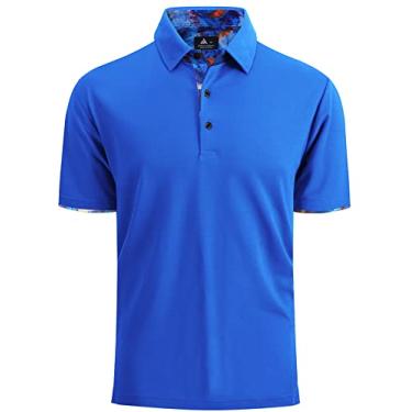 Imagem de Ceoutdoor Camisa polo masculina manga curta golfe camiseta atlética tênis pesca camiseta verão casual tática, 003 Azul royal, GG