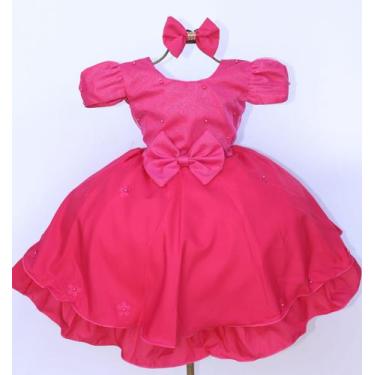 Imagem de Vestido infantil festa luxo várias cores e tiara, 4, Pink