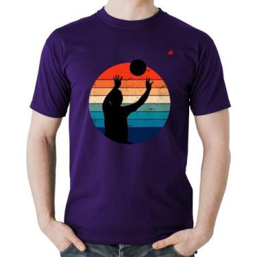 Imagem de Camiseta Algodão Vôlei Vintage Sunset - Foca na Moda, Roxo, GGG