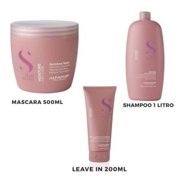 Imagem de Kit Semi Di Lino Moisture Shampoo 1 L Máscara 500 Leave Pq - Alfaparf 