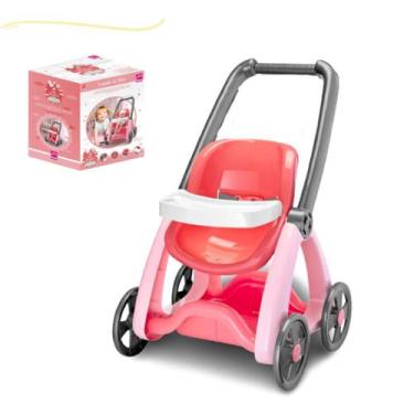 Imagem de Carrinho de boneca bb reborn nenem cadeirinha cesta andador bebe confo