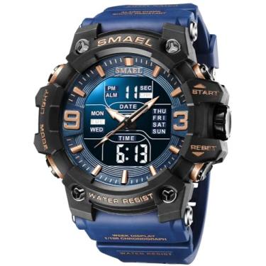 Imagem de Relógios masculinos multifuncionais militares S-Shock relógio esportivo LED digital à prova d'água relógios de alarme