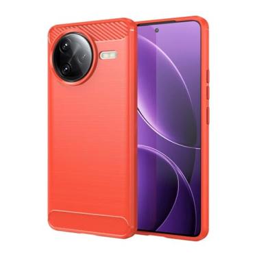 Imagem de Capas Compatível com Xiaomi Redmi K80 Pro,Resistente a riscos,Anti-impressão digital e proteção contra quedas.Botão de pressão flexível Proteção completa -Red