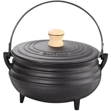 Imagem de Panela Tripé Grande Nº 9 Ferro Fundido Tampa Ferro Santana 9 litros