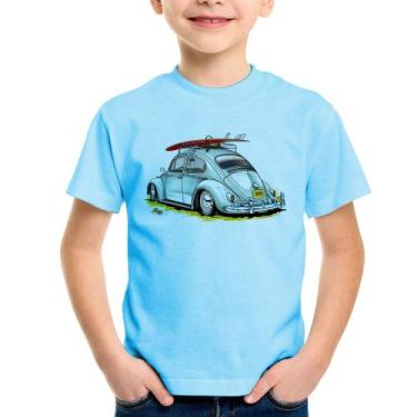 Imagem de Camiseta Infantil Fusca Vintage - Foca na Moda, Azul bebê, 12