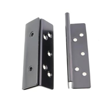 Imagem de ZHYOHEN 2 peças de suportes de fixação de ferragens com ranhura de gancho duplo, parafusos de 9,5 cm, fixam trilhos de cama ao poste da cama, ferragens resistentes, suportes de estrutura de cama para