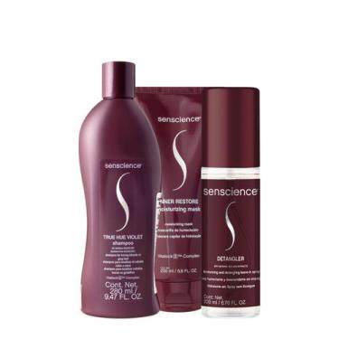 Imagem de Senscience True Hue Violet Shampoo Máscara Moisturizing e Leave-in Spr