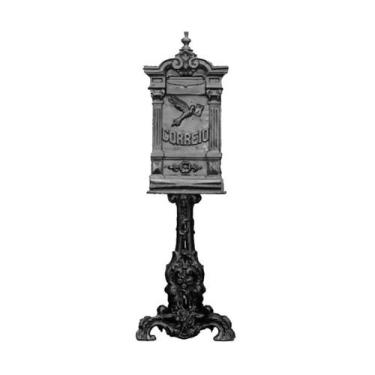 Imagem de Caixa Correio Colonial Pombo Grande com Pé Ferro Fundido - UNICLÁUDIO