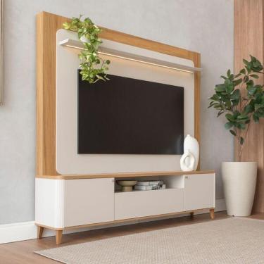 Imagem de Home Theater Lazio Com Led Toscana Off White Fosco