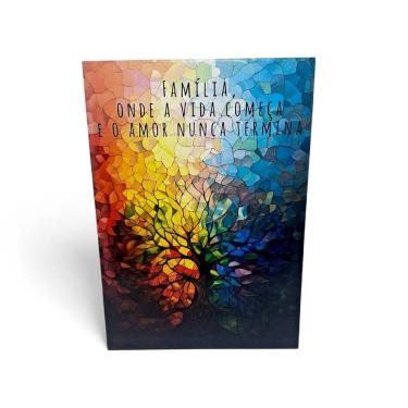 Imagem de Placa Decorativa Amor á Família Mdf com DuplaFace 27 cm