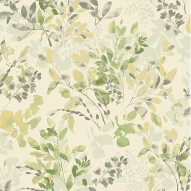 Imagem de Surface Style - Papel de parede de descascar e colar, papel de parede botânico para quarto, lavabo, cozinha, vinil, cobertura de 30,75 metros quadrados (coleção de madeira de salgueiro, Aloe)