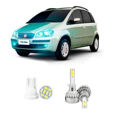 Imagem de Lampada Led Farol Alto Fiat Idea 2005 A 2010 20000lm - V10, Branco