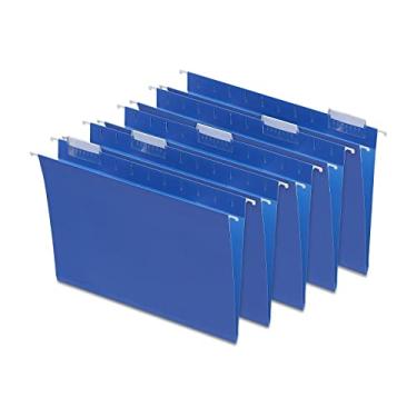 Imagem de Staples Pastas de arquivo suspensas, aba de corte 1/5, tamanho carta, inclui abas e inserções de papel, perfeitas para casa, escritório, sala de aula, pacote com 25, azul