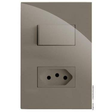 Imagem de Kit Interruptor Simples + Tomada 10A 4X2 Brg11246-1Fe