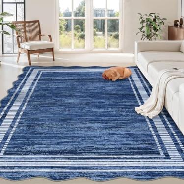 Imagem de TranquilNest Tapete moderno, liso, recortado, 20 x 25 cm, lavável, resistente a manchas, antiderrapante, capa de chão de pelo baixo para quarto, sala de jogos, berçário, apartamento, sala de estar