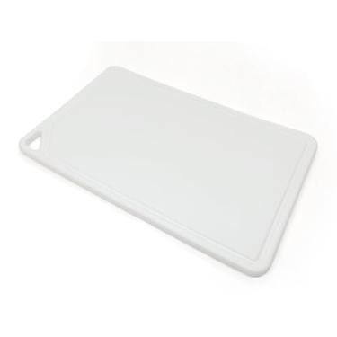 Imagem de Tábua de corte gourmet 40 x 30 cm polipropileno profissional corta carnes legumes multicortes (Branco)