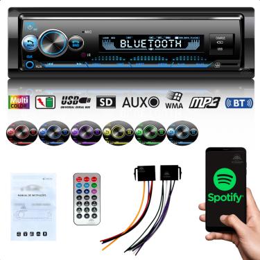 Imagem de Som Veicular Para Carro aparelho MP3 Automotivo Bluetooth Potente Carregador USB PENDRIVE Equalização HT-1125