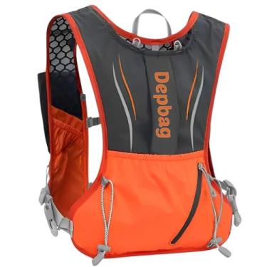 Imagem de Mochila Ciclista Hidratação Corrida Trilha Running Impermeável Colete Apito Alça Ajustável (Laranja)
