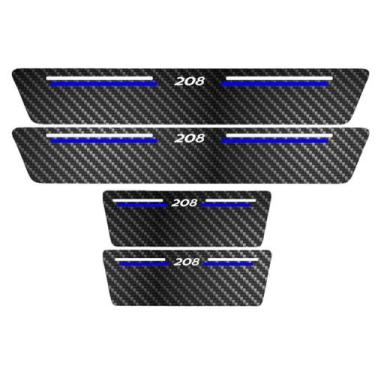 Imagem de Kit Soleira Protetora Porta Premium Blue Carbono - 208 - Jhow Adesivos