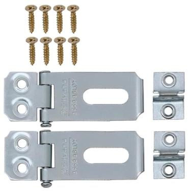 Imagem de Dobradiça Porta Cadeado Fecho Trinco Zincado 1,5" Para Portão Gaveta Armário | Silvana | Kit 02 Un