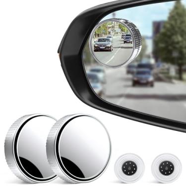 Imagem de LivTee Espelho de ponto cego, vidro redondo HD de 5 cm, acessórios convexos sem moldura com ventosa, caixa de ABS, espelho retrovisor grande angular ajustável de 360° para carros, SUVs e caminhões