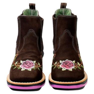 Imagem de Botina Country Feminina Bico Quadrado Sola Microexpandida - Valborges,