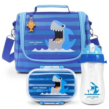 Imagem de Conjunto Lancheira Térmica Com Garrafa 460ml E Pote P- Lanche De 2 Andares 400ml Azul