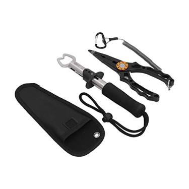 Imagem de Lips de Pesca Multifuncionais e Alicates de Isca Com Design Aço Inoxidável e Cordão Conveniente para Facilitar o Manuseio