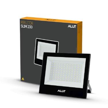 Imagem de ALUT Refletor LED Holofote 200W IP65 Prova D'Água, 6500K Branco Frio Bivolt, Iluminação Forte para Fachada e Jardim
