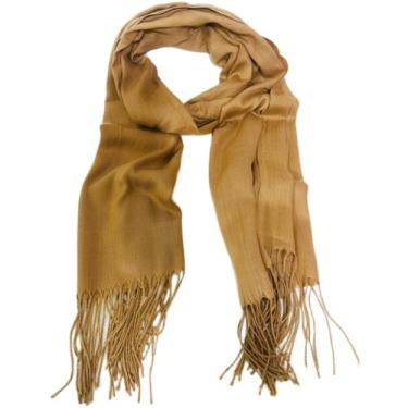 Imagem de Cachecol Frio Echarpe Xale Lenço Pashmina Franja Look Inverno Acessóri