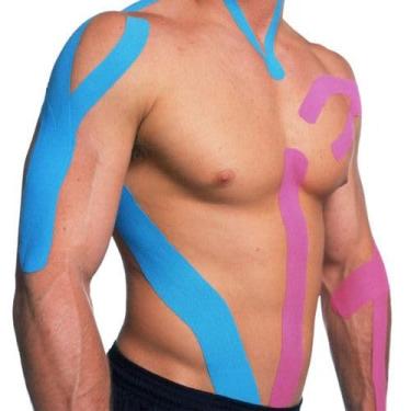 Imagem de Fita Bandagem Kinesiology Tape Elástica Adesiva 5cm x 5m Funcional Treino Recuperação Muscular Evita Lesões Alívio Rápido Recuperação Muscular Cores sortidas