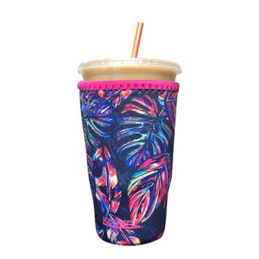 Imagem de Manga de café gelada de neoprene Koverz – Manga isolante para bebidas frias, suporte de copos de neoprene – Manga de café Starbucks, manga de café McDonalds, manga de café Dunkin – escolha o tamanho e a cor!, Tropics, Large 32oz, 1