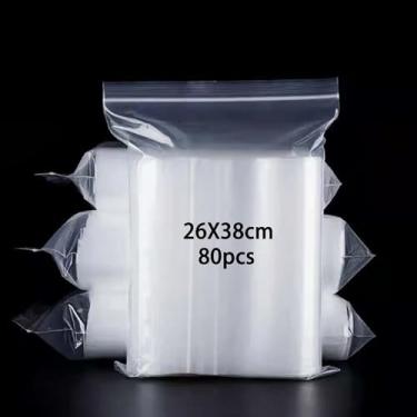 Imagem de newlng Sacos plásticos grandes 10 x 15"/26 x 38 cm 80 peças sacos de plástico transparente saco de poliéster para embalagem, armazenamento de viagem, camiseta, toalha, roupas, jeans, jaqueta